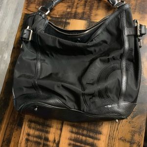 Burberry leather trimmed bag